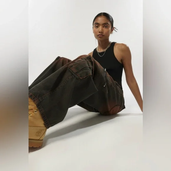 BDG Urban Outfitters Logan Extreme Cargo Pocket Baggy Boyfriend Jean-EUC - Picture 5 of 15